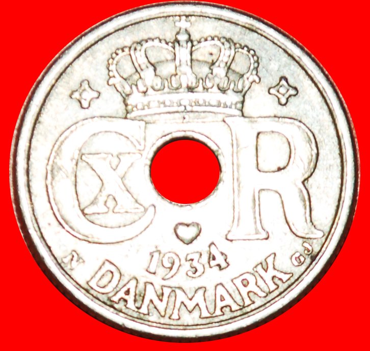 + CHRISTIAN X. (1912-1947): DÄNEMARK ★ 10 OERE 1934! OHNE VORBEHALT!