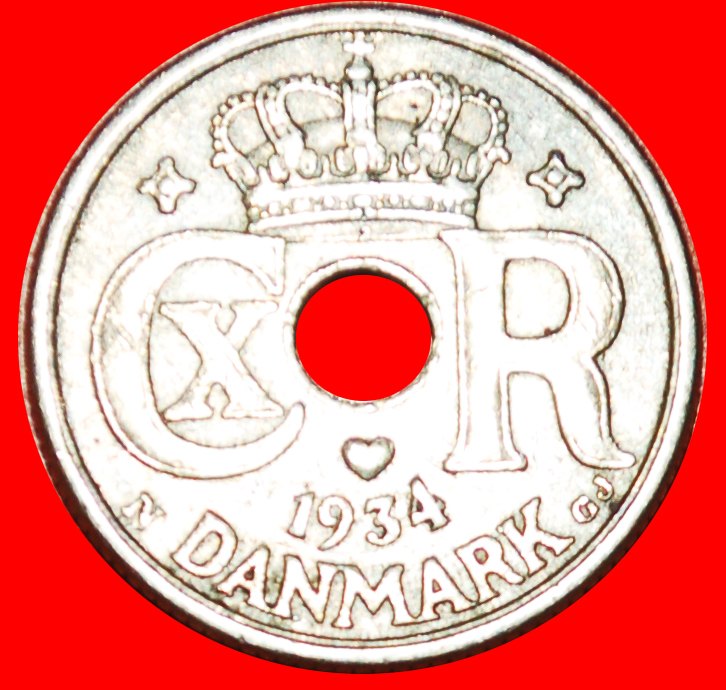  + CHRISTIAN X. (1912-1947): DÄNEMARK ★ 10 OERE 1934! OHNE VORBEHALT!   