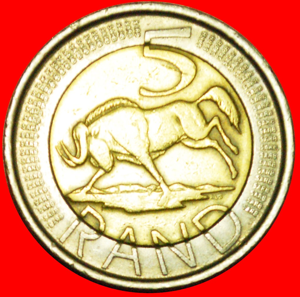  + GNU: SÜDAFRIKA Afrika Dzonga - Ningizimu Afrika ★ BIMETALLISCH 5 RANDS 2004! OHNE VORBEHALT!   