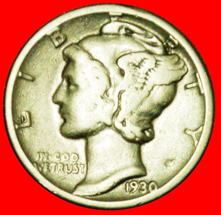  + MERCURY (1916-1945): USA ★ 10 CENTS 1930 SILBER! OHNE VORBEHALT!   