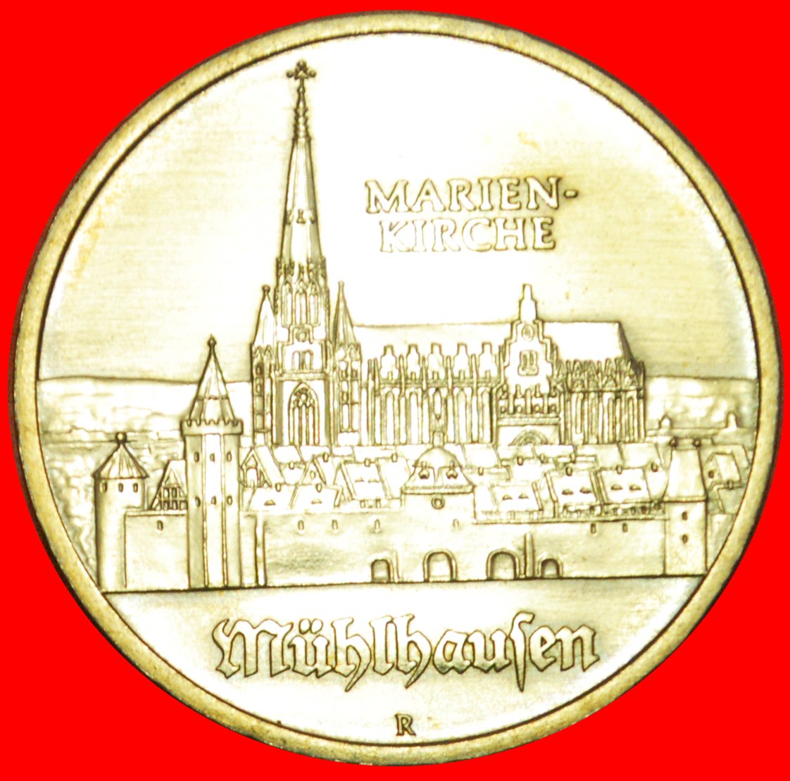  + MÜNTZER 1489-1525: DEUTSCHE DEMOKRATISCHE REPUBLIK ★ 5 MARK 1989A MARIENKIRCHE! OHNE VORBEHALT!   