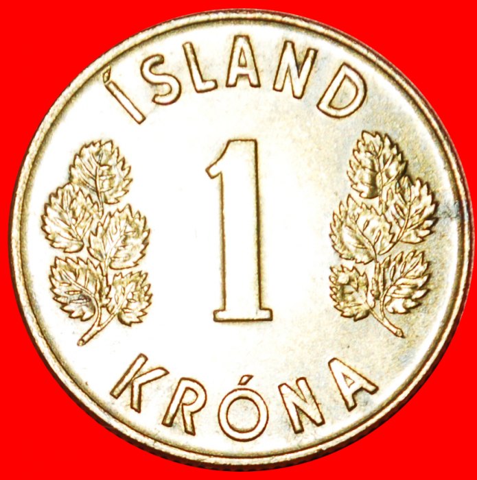  + GROSSBRITANNIEN 4 GEISTEN (1957-1975): ISLAND ★ 1 KRONA 1975 uSTG STEMPELGLANZ! OHNE VORBEHALT!   