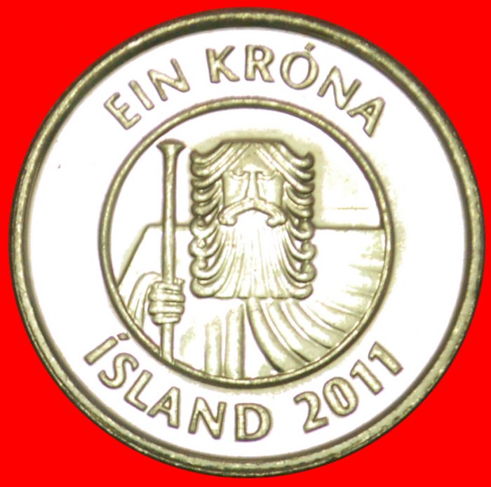  + GROSSBRITANNIEN FISCH (1989-2011): ISLAND ★ 1 KRONA 2011 uSTG STEMPELGLANZ! OHNE VORBEHALT!   