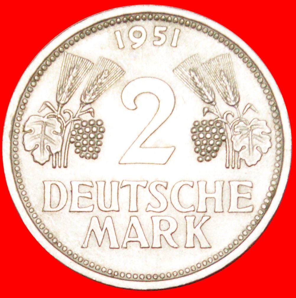  + RARITY: GERMANY ★ 2 DEUTSCHE MARK 1951D! LOW START ★ NO RESERVE!   