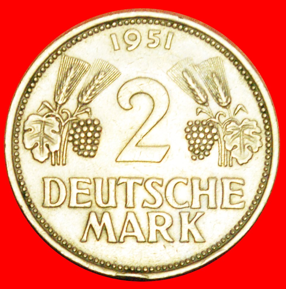  + RARITY: GERMANY ★ 2 DEUTSCHE MARK 1951F! LOW START ★ NO RESERVE!   