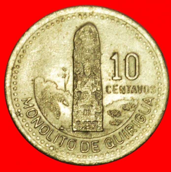  + MAYAN SCULPTURE (1976-2009): GUATEMALA ★ 10 CENTAVOS 1996 MINT LUSTER! LOW START ★ NO RESERVE!   