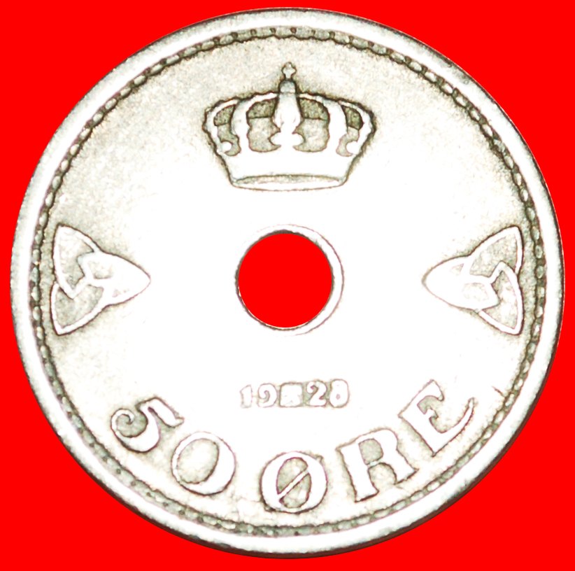  + ROSES (1926-1949): NORWAY ★ 50 ORE 1928 Haakon VII (1905-1957)! LOW START ★ NO RESERVE!   