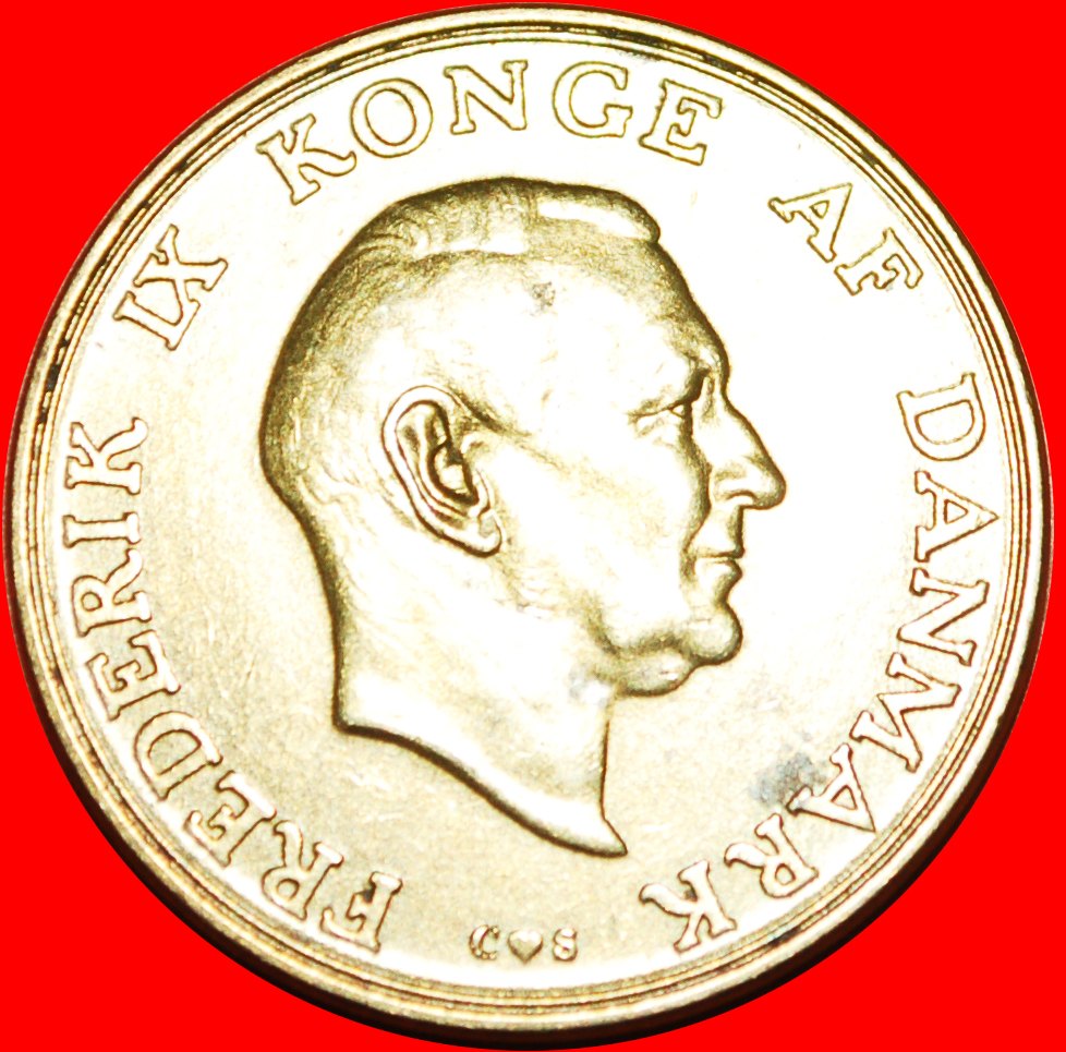  + BRONZE (1947-1960):DÄNEMARK★1 KRONE 1957 VZGL STEMPELGLANZ! FREDERIK IX. 1899-1972★OHNE VORBEHALT!   