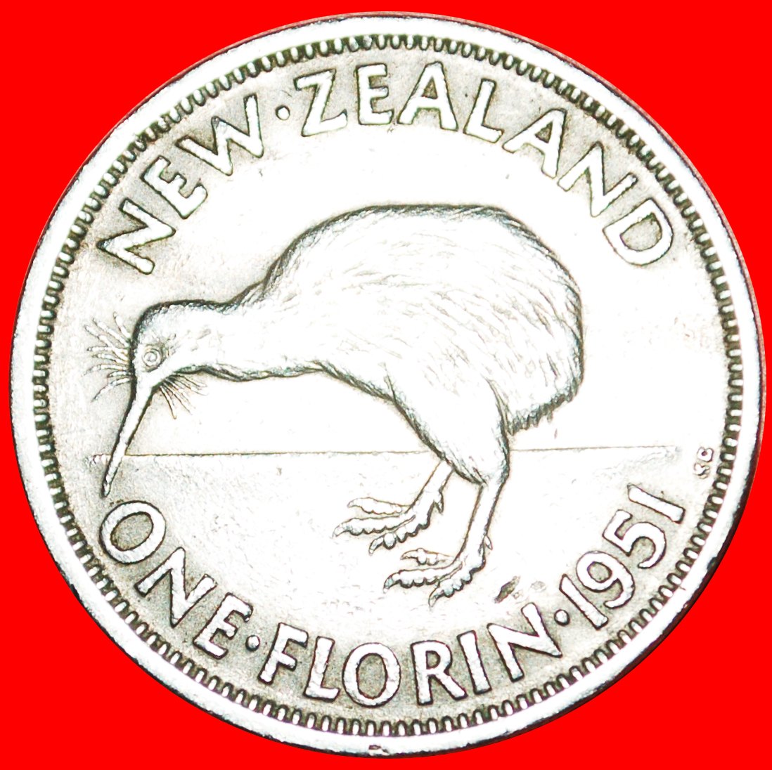  + KIWI: NEUSEELAND ★ FLORIN 1951! OHNE VORBEHALT! Georg VI. (1937-1952)   