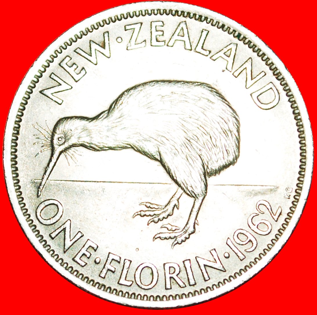  + KIWI: NEUSEELAND ★ FLORIN 1962! GEKLEIDETE KÖNIGIN! OHNE VORBEHALT!   