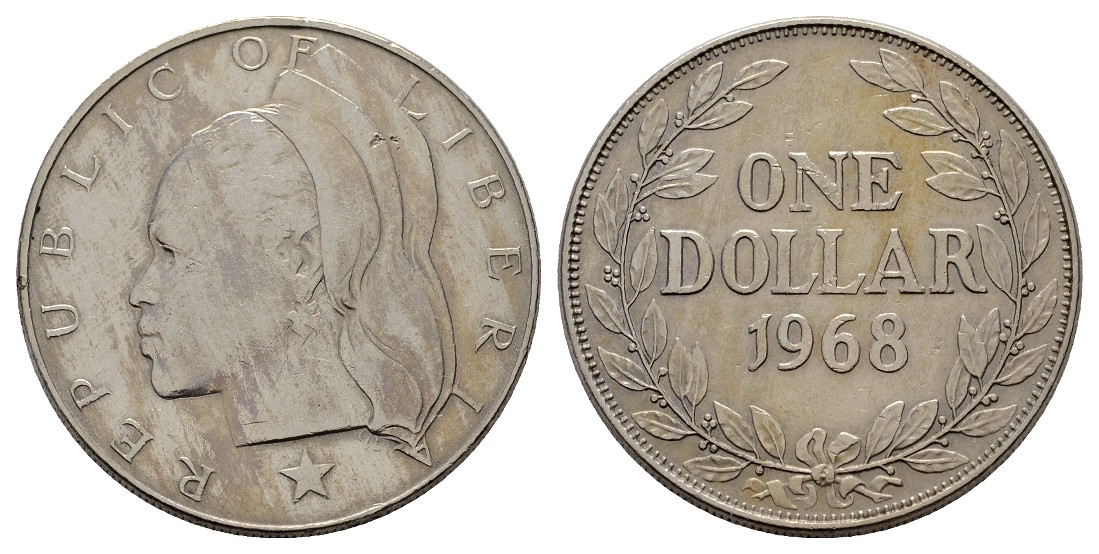  Linnartz Liberia 1 Dollar 1968 ss   