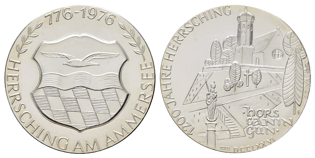  Linnartz Bayern Silbermedaille 1976 Herrsching am Ammersee stgl Gewicht: 22,2g/1.000er   