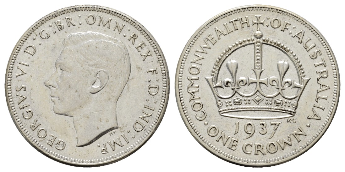  Linnartz Australien George VI. Crown 1937 a.s. Krönung   