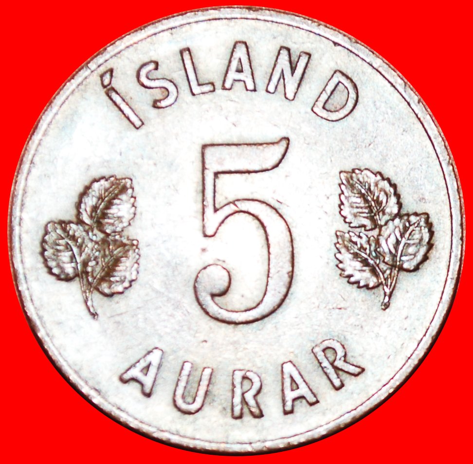  + GREAT BRITAIN BIRCH (1946-1966): ICELAND ★ 5 ORE 1959 UNCOMMON! LOW START★ NO RESERVE!   