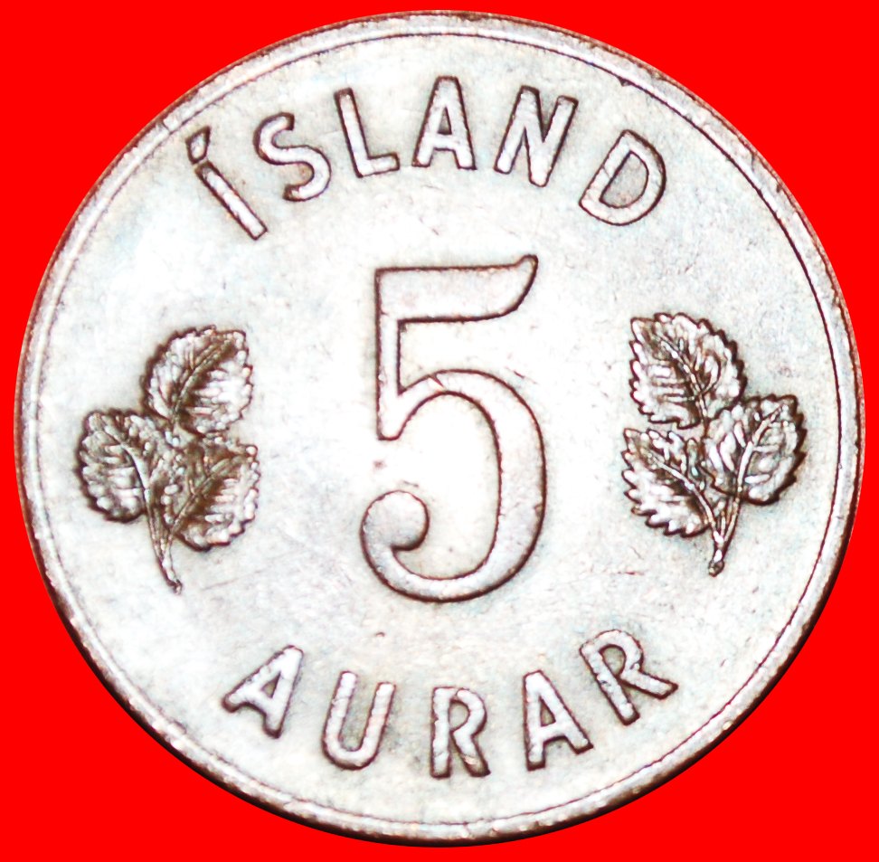 + GROSSBRITANNIEN BIRKE (1946-1966): ISLAND ★ 5 OERE 1959 UNGEWÖHNLICH! OHNE VORBEHALT!