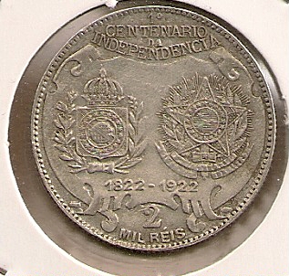  Brazil - 2000 Reis 1922  silber   