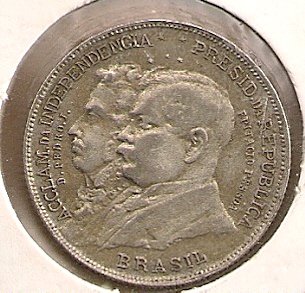  Brazil - 2000 Reis 1922  silber   