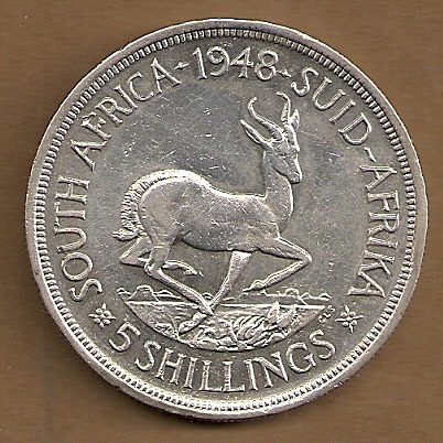  South Africa - 5 Shilling 1948 silber   