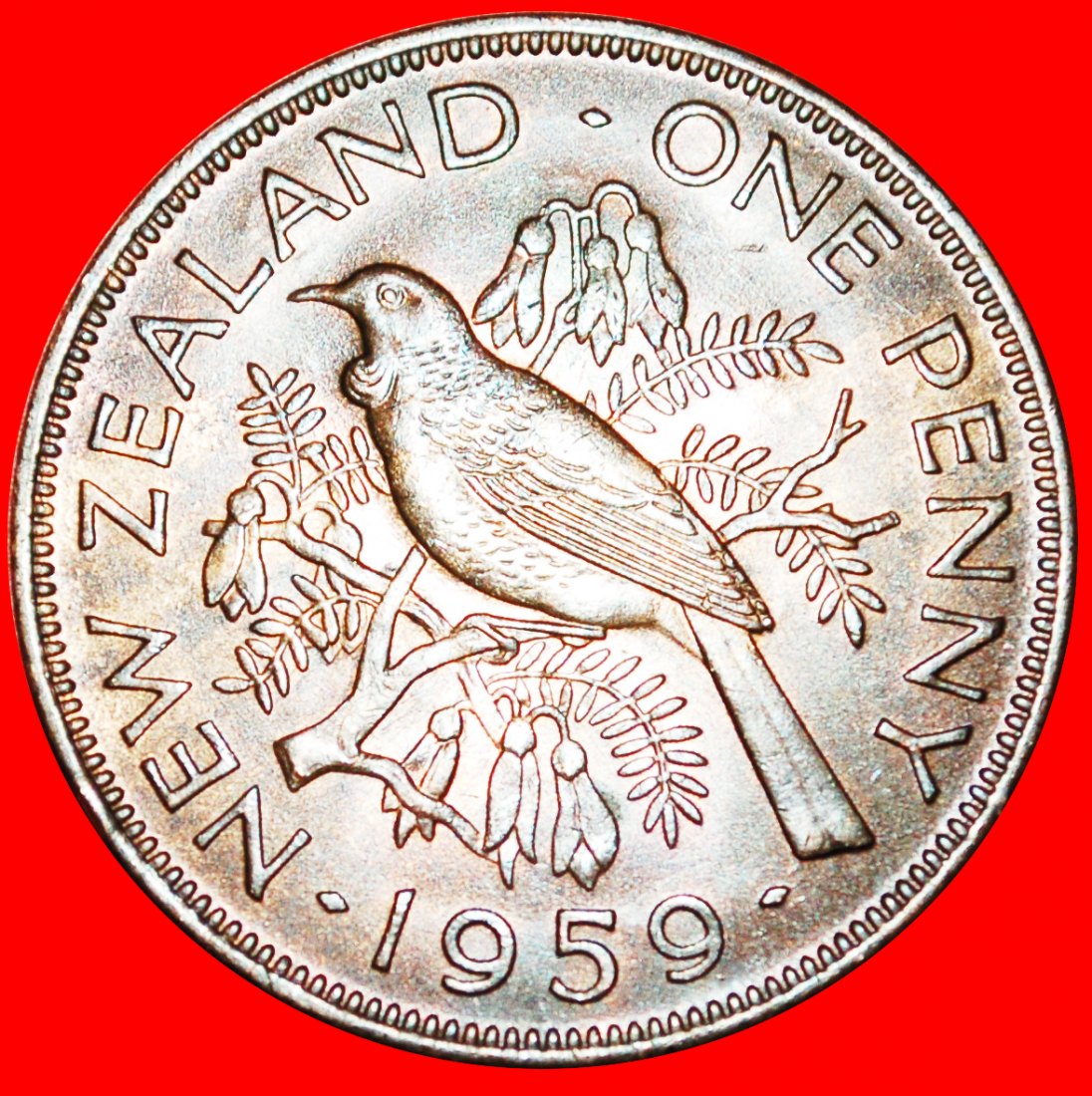  + VOGEL UND BLUMEN: NEUSEELAND ★ PENNY 1959 GEKLEIDETE KÖNIGIN! OHNE VORBEHALT!   