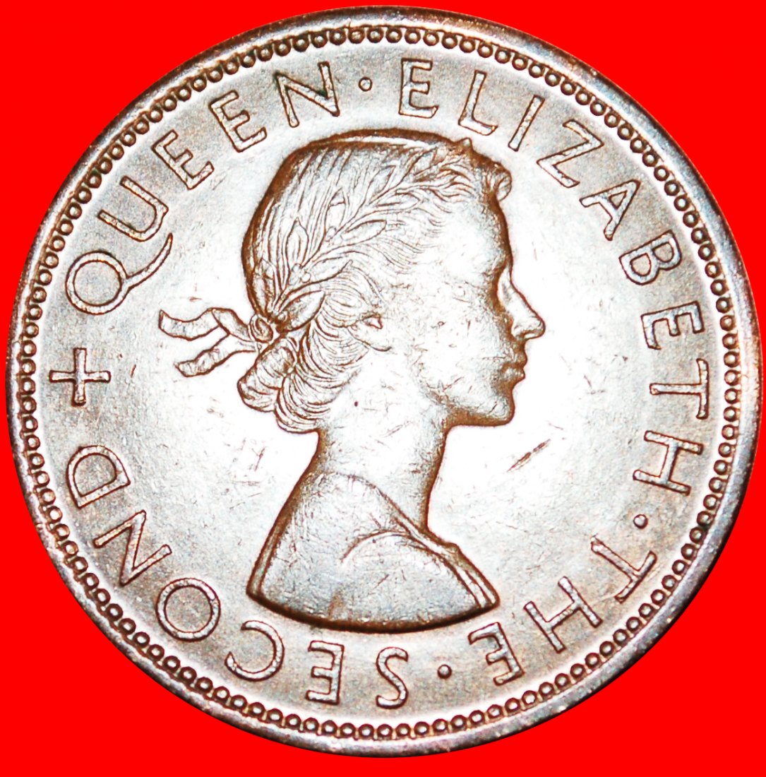  *GROSSBRITANNIEN 1956-1965:NEUSEELAND★PENNY 1961 GEKLEIDETE ELIZABETH II (1953-2022) OHNE VORBEHALT!   