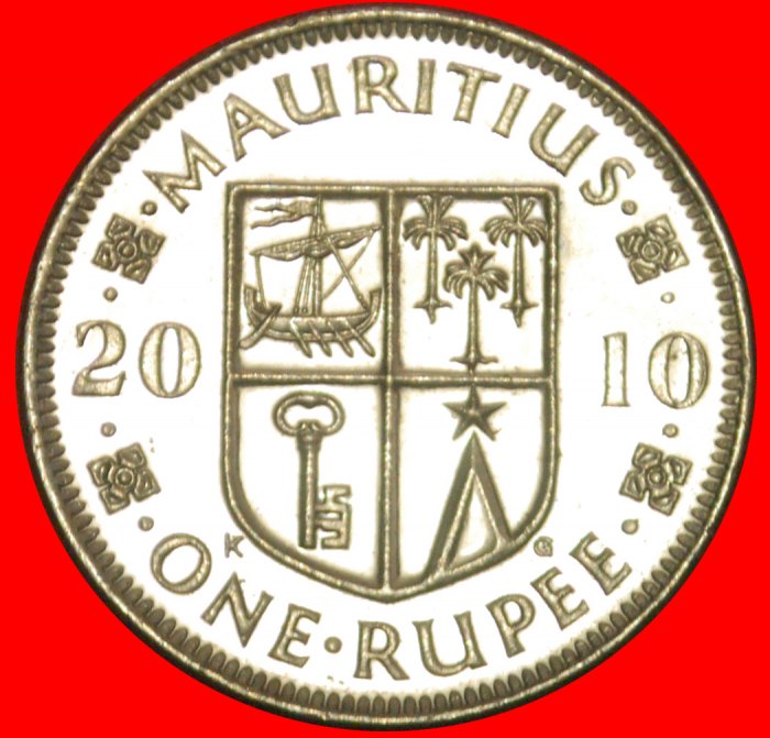  + SCHIFF: MAURITIUS ★ 1 RUPEE 2010 VZGL STEMPELGLANZ! OHNE VORBEHALT!   