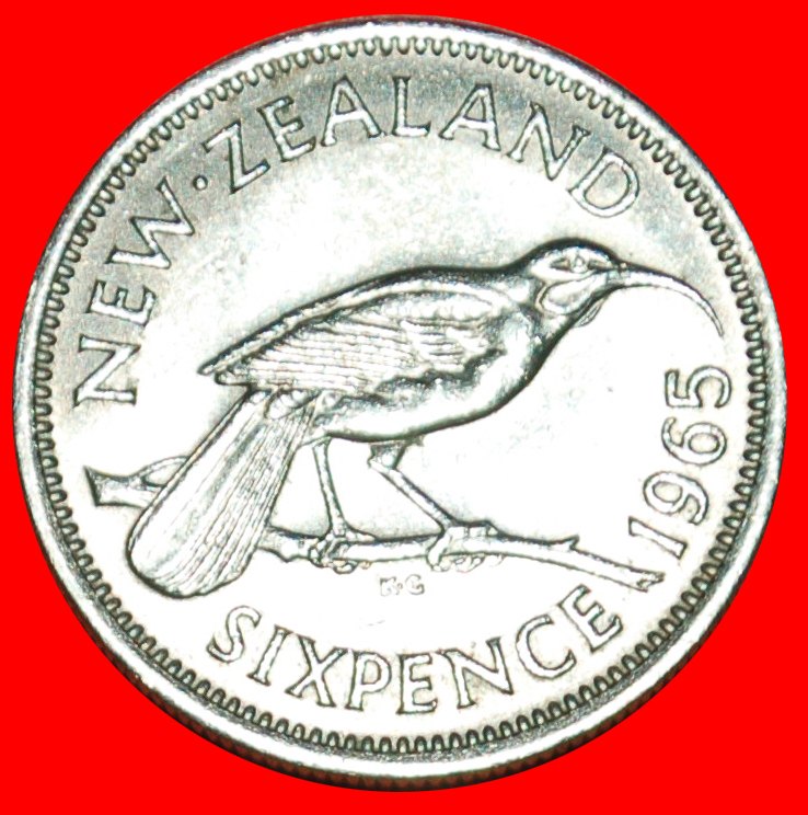 Ⰶ GEKLEIDET KÖNIGIN (1955-1965): NEUSEELAND ★ 6 PENCE 1965! OHNE VORBEHALT!