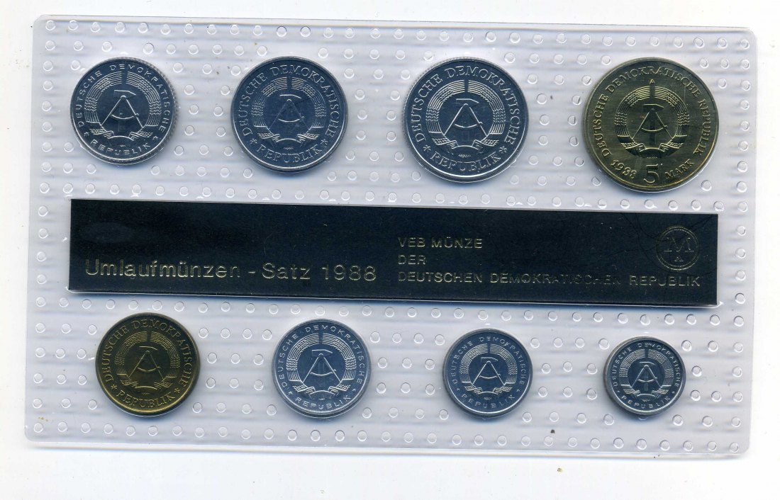  DDR Kursmünzensatz 1988 stempelglanz OVP   