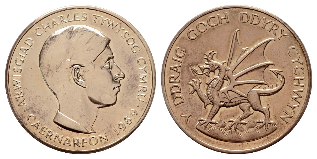  Linnartz Großbritannien Bronzemedaille 1969 Prinz von Wales vz-stgl Gewicht: 26,7g   