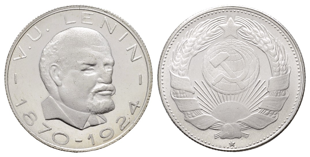  Linnartz Russland Lenin AE-Medaille versilbert o.J. (1970) a.s. 100. Geburtstag stgl Gewicht: 16,7g   