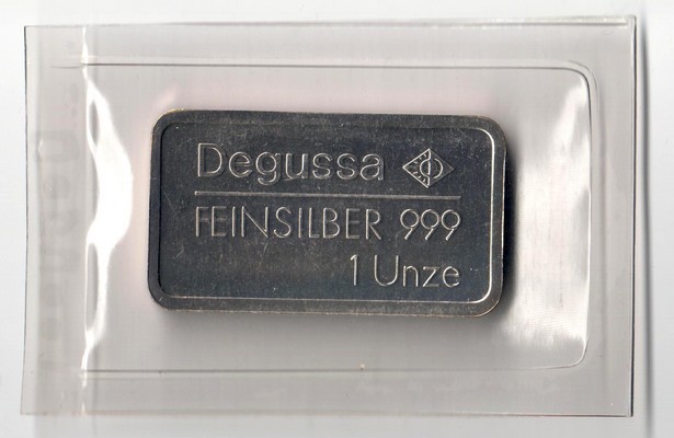  Degussa 1 Unze Silberbarren  Gorch Fock II   FM-Frankfurt   Feinsilber: 31,1g   