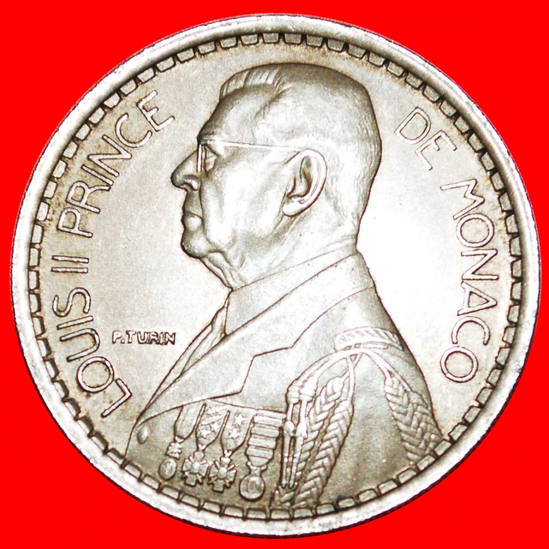  + FRANKREICH: MONACO ★ 20 FRANCS 1947! OHNE VORBEHALT! Louis II. (1922-1949)   