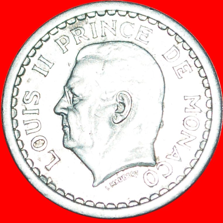 + FRANCE: MONACO ★ 1 FRANC (1943) UNCOMMON! LOW START ★ NO RESERVE! Louis II (1922-1949)