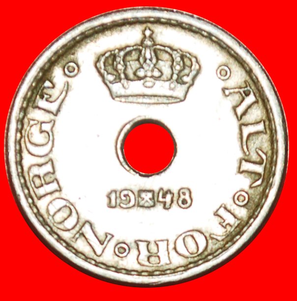 + ROSES (1924-1951): NORWAY ★ 10 ORE 1948 Haakon VII (1905-1957)! LOW START ★ NO RESERVE!   
