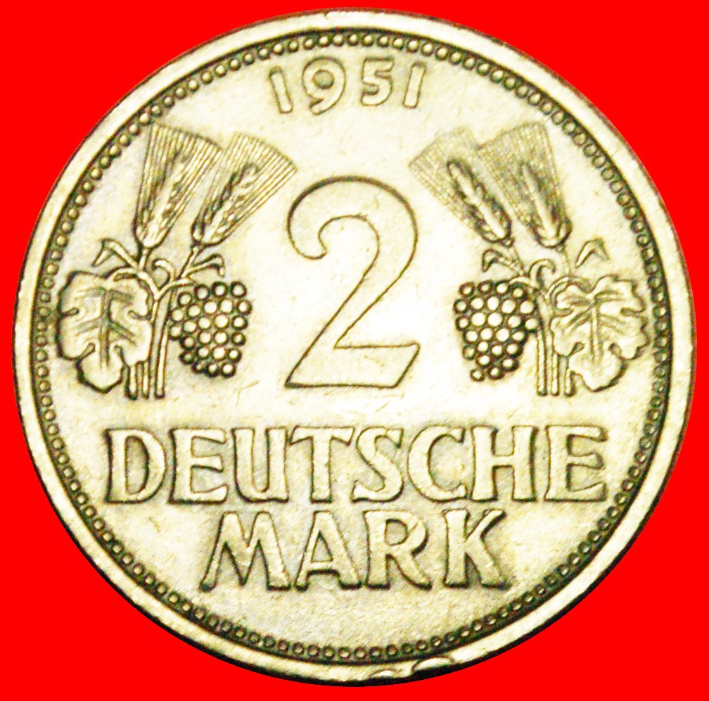  + RARITY: GERMANY ★ 2 DEUTSCHE MARK 1951G! LOW START ★ NO RESERVE!   