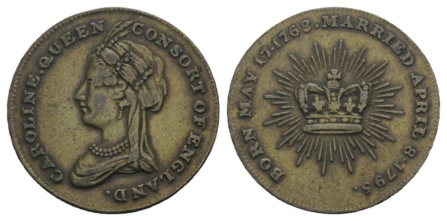  England, Caroline Queen; Bronzemedaille 1795; 4,91 g, Ø 25 mm   