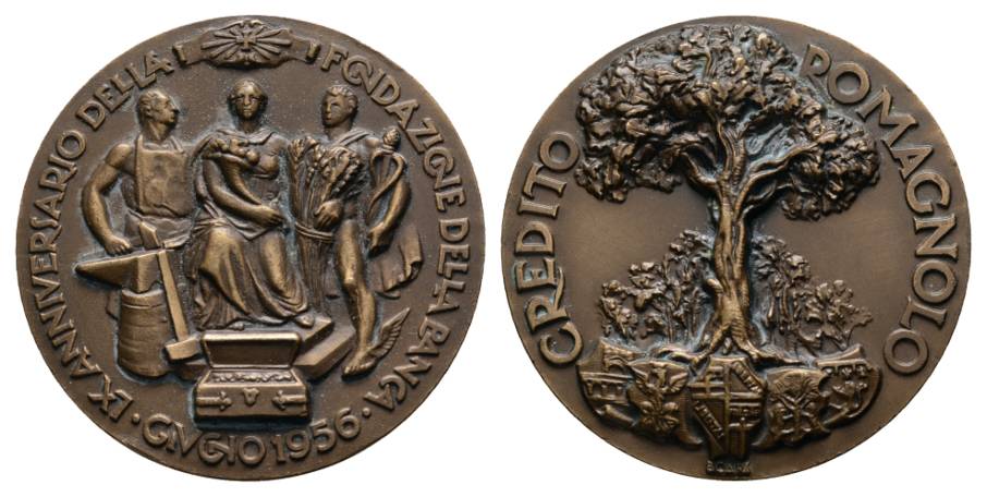  Italien, Bronzemedaille 1956; 40,88 g Ø 43 mm   