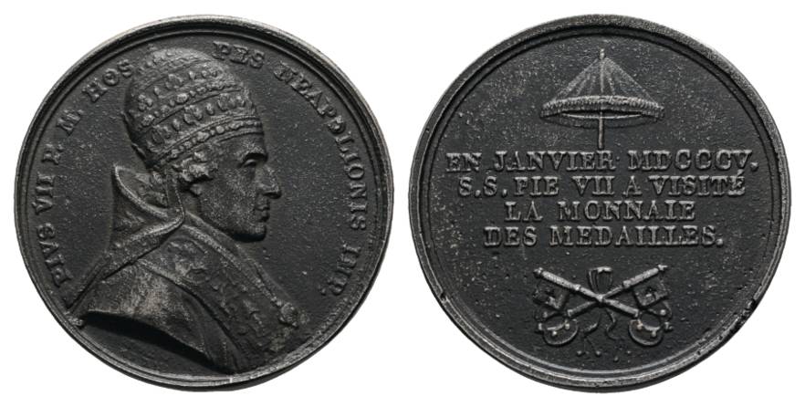  Vatikan, Pius  VII; Eisenmedaille o.J.; 28,78 g Ø 40 mm   