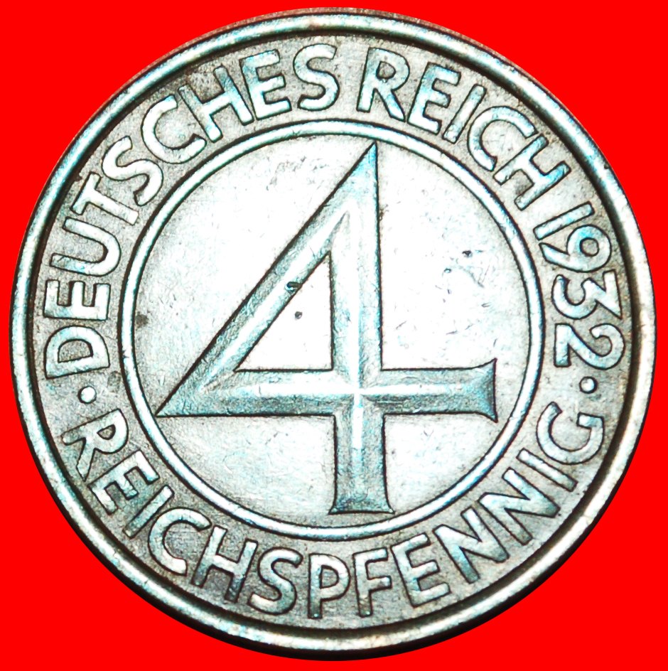  + UNGEWÖHNLICH: DEUTSCHLAND ★ 4 PFENNIG 1932E! OHNE VORBEHALT!   