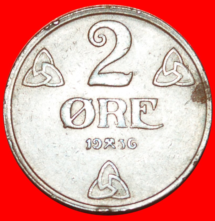  + ROSEN (1909-1952): NORWEGEN ★ 2 OERE 1936 Haakon VII. (1905-1957)! OHNE VORBEHALT!   