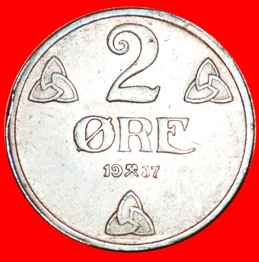 + ROSEN (1909-1952): NORWEGEN ★ 2 OERE 1937 Haakon VII. (1905-1957)! OHNE VORBEHALT!