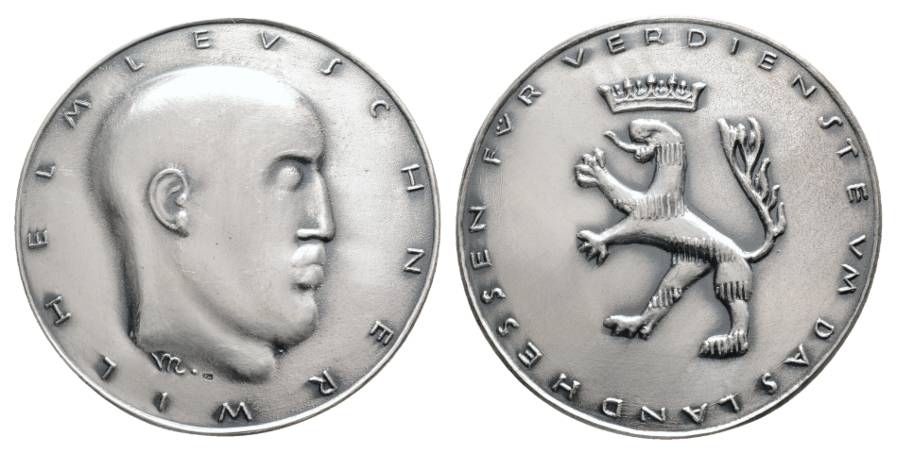  Hessen; Wilhelm Leuschner; Silbermedaille o.J.; 925 AG; 47,31 g, Ø 54 mm   
