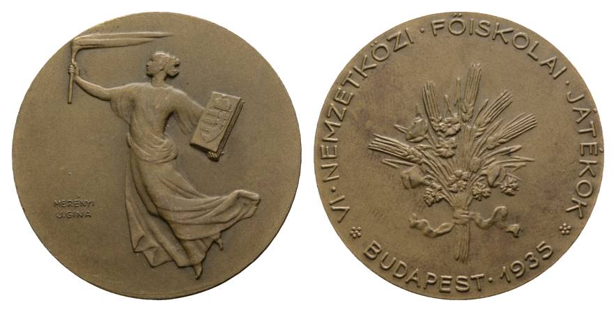  Budapest, Bronzemedaille 1935; 15,62 g, Ø 35 mm   