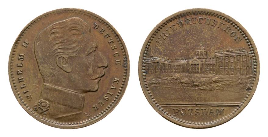  Potsdam, Wilhelm II; Bronzemedaille o.J; 6,62 g, Ø 23 mm   