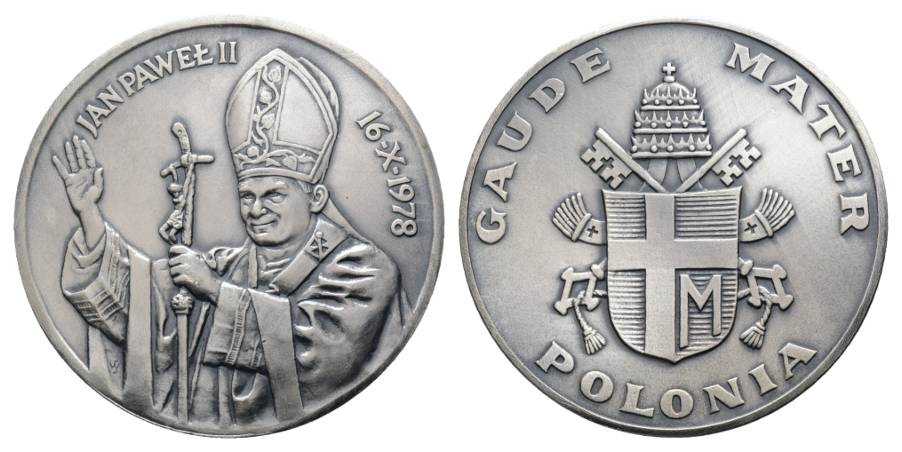  Polen, Pabst Pawel II, Medaille 1978, unedles Metall; 126,85 g, Ø 69 mm   
