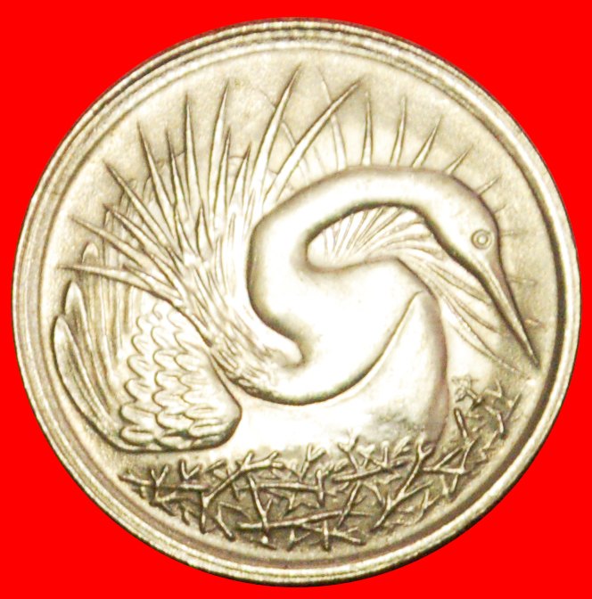  + SNAKE BIRD: SINGAPORE ★ 5 CENTS 1980 MAGNETIC MINT LUSTER! LOW START ★ NO RESERVE!   