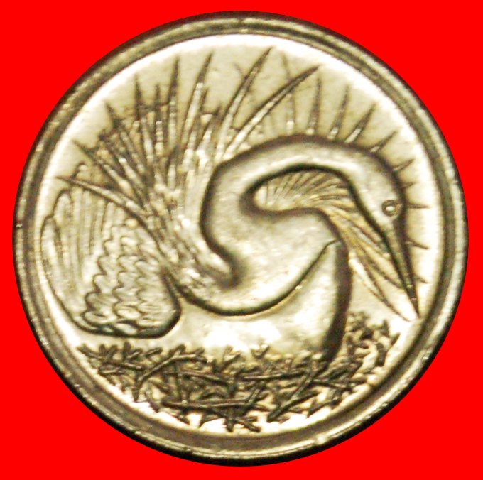  + SNAKE BIRD (1967-1985): SINGAPORE ★ 5 CENTS 1984 NON-MAGNETIC MINT LUSTER! LOW START ★ NO RESERVE!   