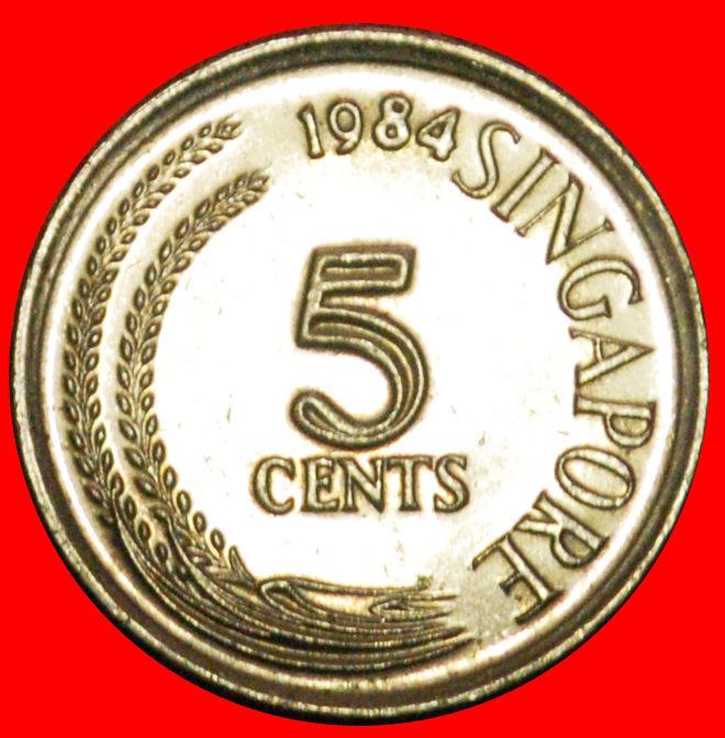  + SNAKE BIRD (1967-1985): SINGAPORE ★ 5 CENTS 1984 NON-MAGNETIC MINT LUSTER! LOW START ★ NO RESERVE!   