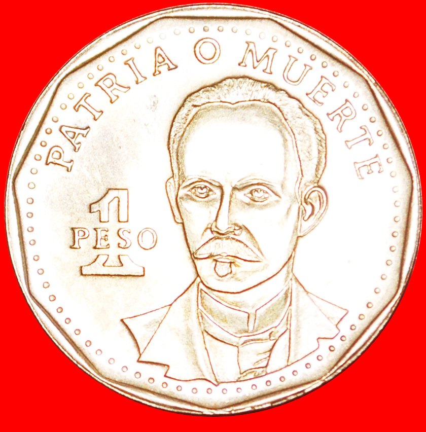  + National Hero type (1991-2015): CUBA ★ 1 PESO 1992! LOW START ★ NO RESERVE! José Martí (1853–1895)   