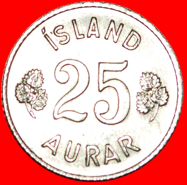  + GREAT BRITAIN BIRCH (1946-1967): ICELAND ★ 25 ORE 1967 MINT LUSTER! LOW START★ NO RESERVE!   