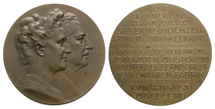  Berndorfer Metallwaren Fabrik; A.Krupp, Bronzemedaille 1906; 83,10 g, Ø 60 mm   